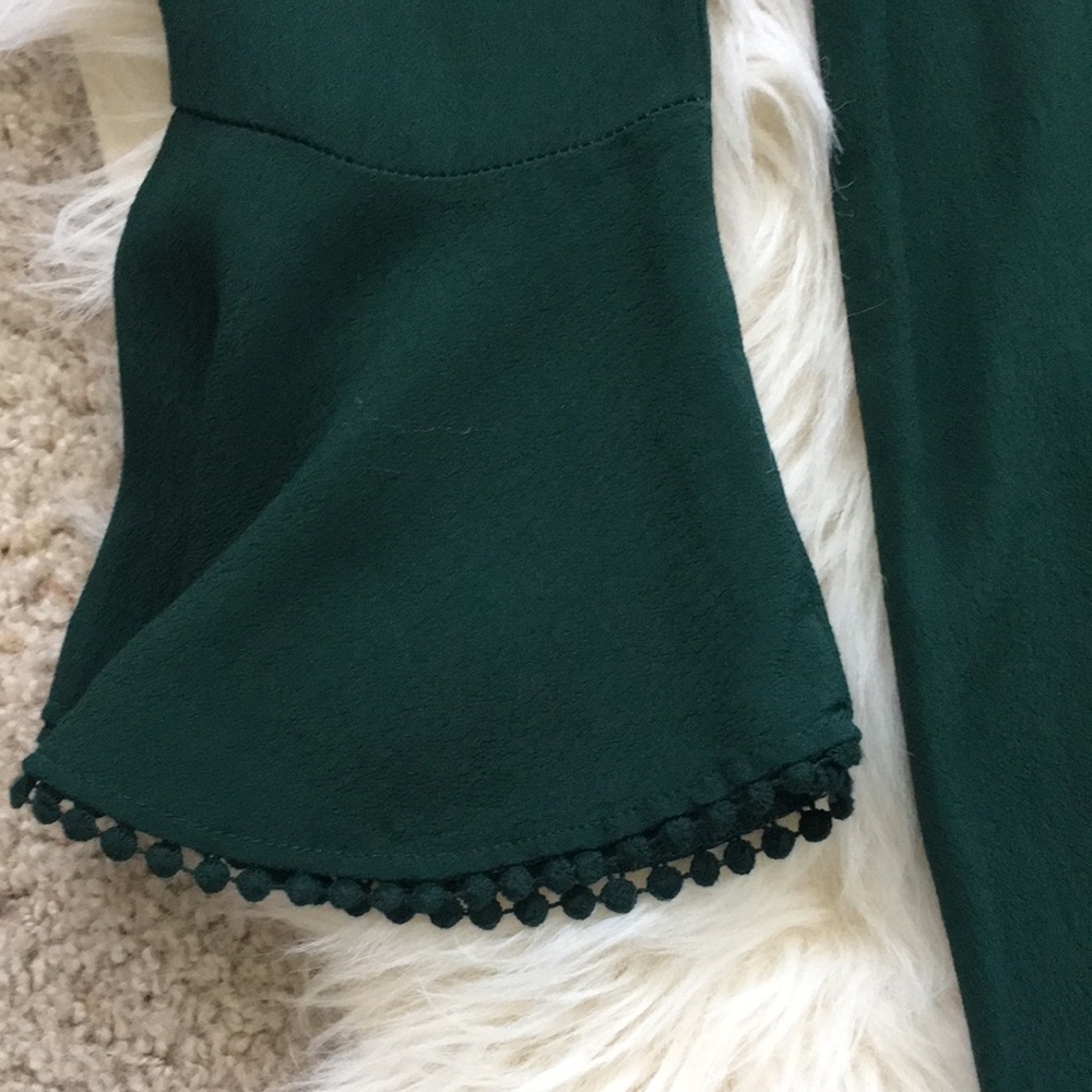 Winter green color dress - Picture 5 of 8